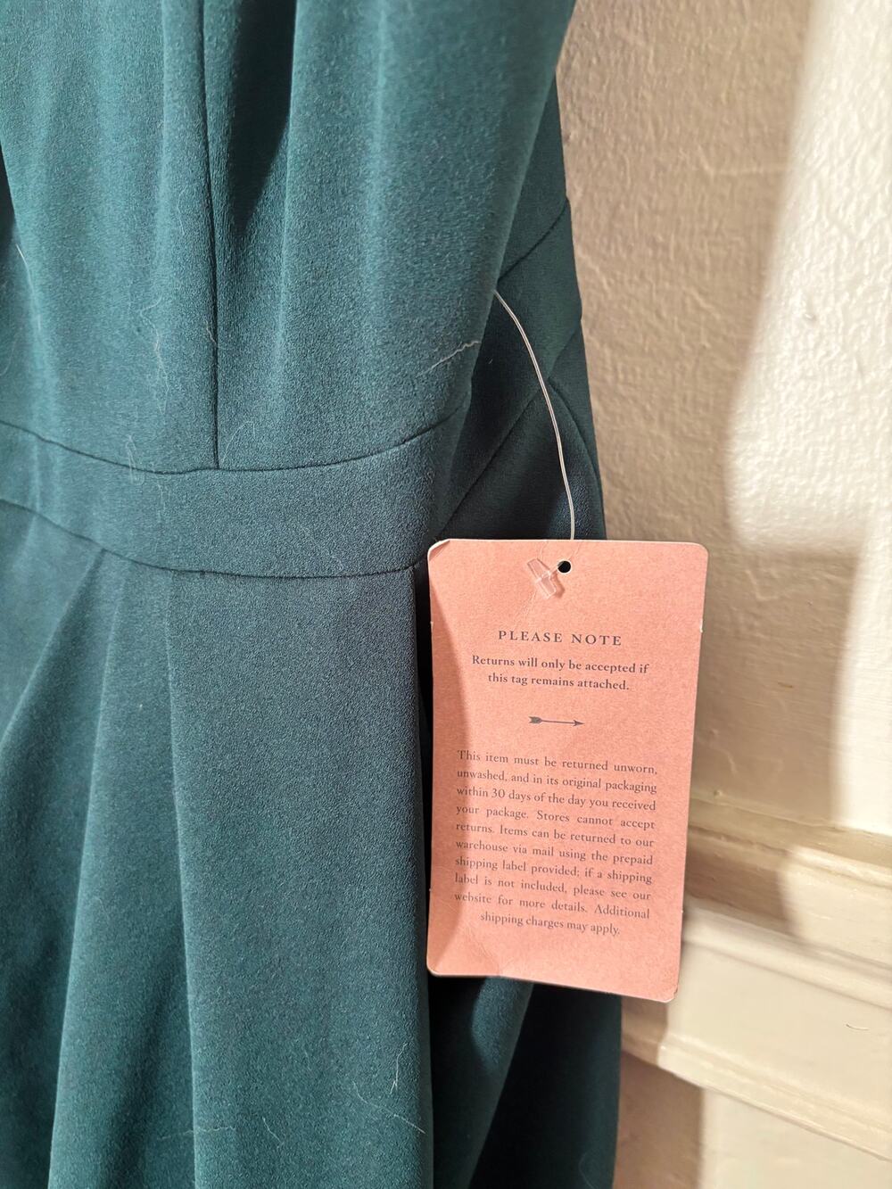 BHLDN Anthropologie Bridesmaid Dress Size 8 Teal Forest Green V-Neck Maxi NWT